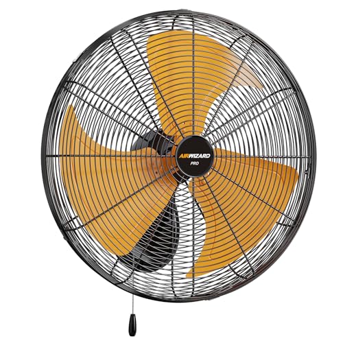 Pro Series 18 inch Oscillating High Velocity Wall Mount Fan, 3 Speeds, Adjustable Tilt, Quiet Operation Commercial Shop Fan for Garage - size: 18 inch - Indoor