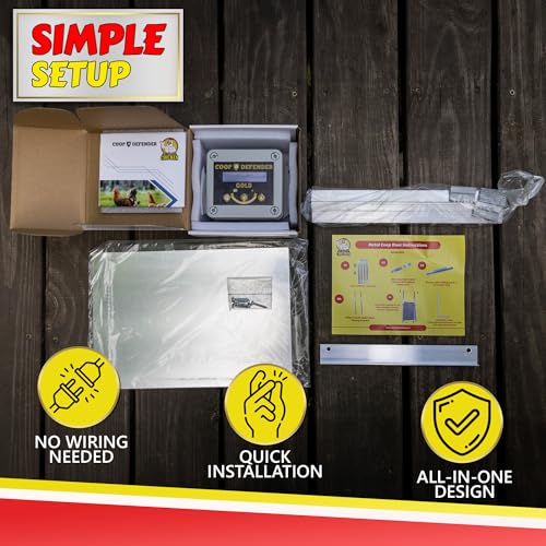 My Favorite Chicken Automatic Chicken Coop Door – Battery Powered Electric Chicken Door with Auto Timer & Solar Sensor, Safe Smart Chicken Door Opener for Chicken & Duck Coops