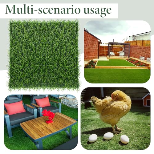 12 Pack Chicken Nesting Pads for Chicken Coop, 12”x12” Nesting Box Pads Washable Reusable Artificial Grass Carpet Synthetic Turf Mat for Hen Laying Eggs, Garden Lawn