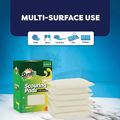 Multi-Purpose Scouring Pad by Scrub-It - Non-Scratch Cleaning Dobie Pads for Pots, Pans, Dishes, Utensils & Non-Stick Cookware - Sponge Scrubbers Use for Kitchen, Bathroom & More (6 Pack) - size: 6 Pack
