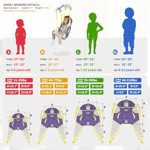Children Patient Lift Sling, Dreamy Cloud Printed Transfer Sling for Child, Adjustable Medical Lift Aid for Home Use, Up to 110kg (5-8 Years Old) - size: 5-8 Year old