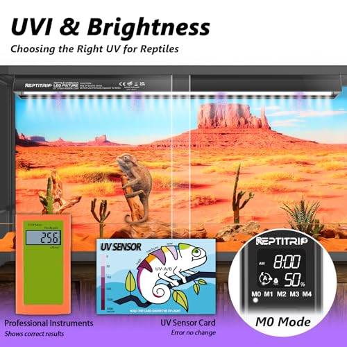 39-Inch LED UVB Reptile Light with Auto On/Off & Preset Day-Night Cycle Dimming, 4 UVI Modes Fixture Controller, 27W Aluminum UVA UVB Lamp for Bearded Dragons, Turtles & Snakes, 6500K - size: 39 INCH