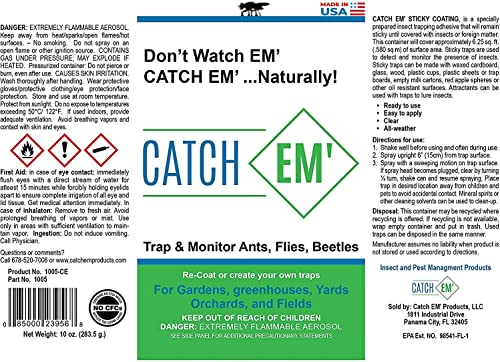Bug Ball Catch EM' Sticky Insect Trap Coating Aerosol 10oz
