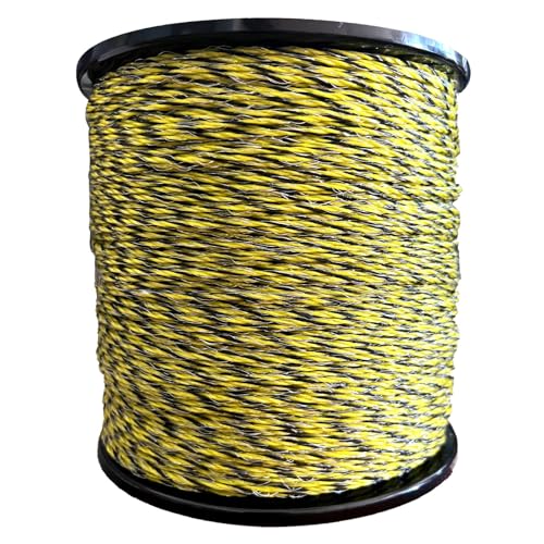 Electric Fence Polywire, 3366Ft/1026M, 1/8" Dia, Portable Wire | Upgraded polywire,Built with 6 stainless steel strands ,easy to roll up and carry for farm livestock fencing - size: 3366Ft/1026M