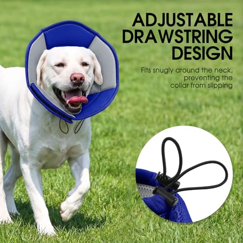 Dog Cone - Soft Cone for Dogs to Stop Licking, Pet E-Collar Alternative After Surgery, Adjustable Pet Recovery Collar for Wound Healing, Blue Small - color: Blue, size: Small