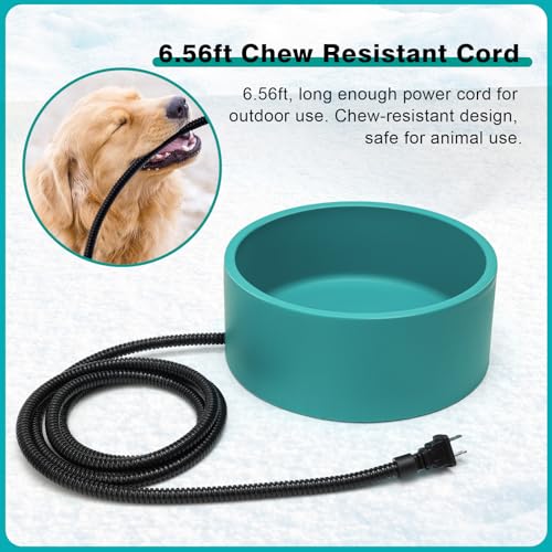 Heated Waterer for Chickens,108OZ Capacity Poultry Water Heater for Chicken Coop Hens Turkey Goose Duck Pigeon Poultry Birds Dog Cat Pet Drinker in Winter