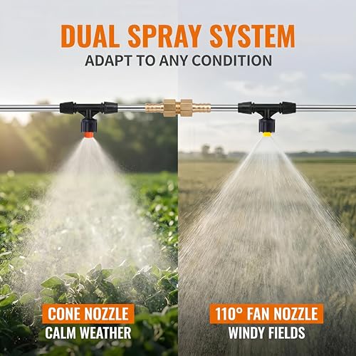 7.5‘’ ATV Sprayer Boom with 6 Nozzles, Stainless Steel Detachable Spray Boom, Compatible with ATV/UTV Tractor Spray System, Complete Fittings with Brass Barb Connectors & Stainless Steel Clamps