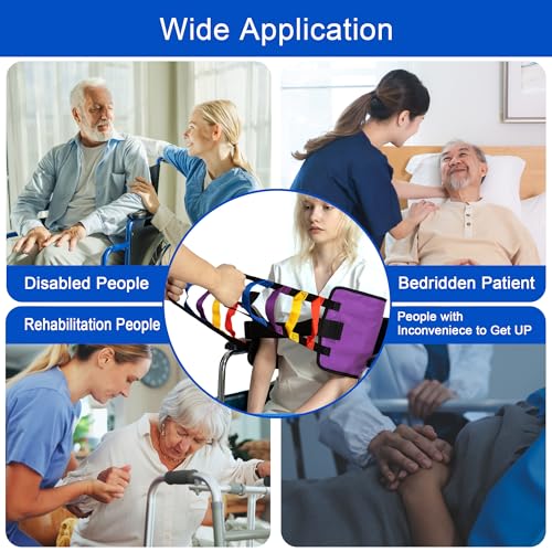 Patient Lift Sling & Gait Belt – Heavy Duty Standing & Transfer Aid | 3-in-1 Design Safe Bed-to-Wheelchair Transfer Stand-Assist Support Heavy-Duty Construction Non-Slip Padded Belt - color: Blue