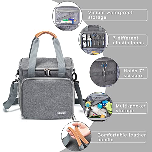 Pet Grooming Bag, Dog Grooming Supplies Organizer Tote Bag, Perfect for Pet Grooming Tool Kit Accessories-Grey - color: Grey
