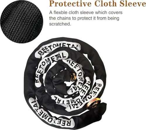 Heavy Duty Security Chain, 10FT x 3/8" Thick | Hardened Steel, Cut Proof, Anti-Theft Lock Chain, For Motorcycles, Bikes, ATVs, Trailers, Containers - size: 10ft chain without lock