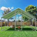 Large Metal Chicken Coop Runs for Yard with Cover, 10x13x6.5 | Perch Bars, Split Doors, Waterproof Covers, Mesh Wire - size: 157.5"L x 118.1"W x 78.7"H