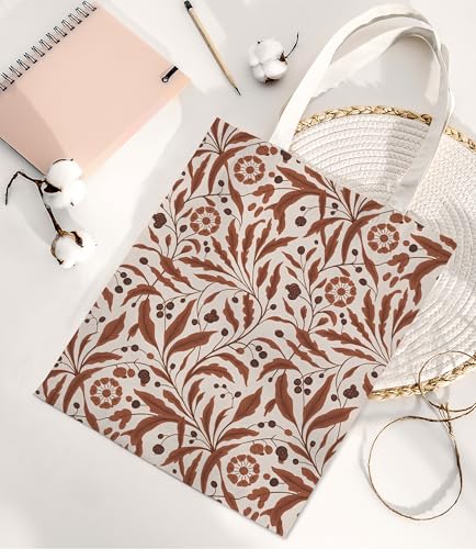 Aesthetic Floral Canvas Tote Bag - Reusable Shoulder Tote Bag for Women Lady Casual Vacation, Shopping, Work, Gym - color: Flower10
