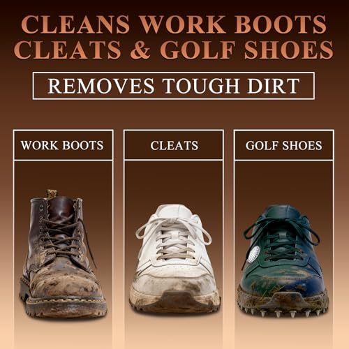 Heavy Duty Boot Cleaning Brush, Shoe Cleaning Scrubber Effectively Cleans Mud and Stones, Tough Bristle Scrubber for Muddy Boots Football Cleats Golf Shoes