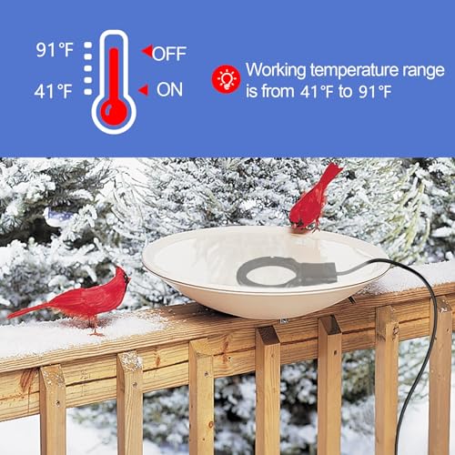 500W De-icer Submergible Bird Bath Heater Aluminum Cast for Livestock Poultry Horses, Cows, Birds, Wildlife Drinking Indoor Outdoors in Winter with 10 Foot Cord Birdbath Water Heater
