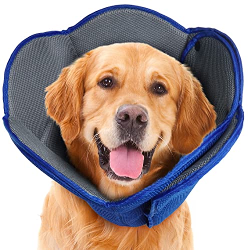 Soft Dog Cone Collar Alternative to Stop Licking | Comfort Recovery Collar for Large,Medium,Small Dogs,Elizabethan Collar Alternative,Dog Recovery Collar After Surgery,Blue,XL - color: Blue, size: XL(Neck Girth:16.54"-21.65")