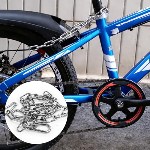 2 Pack Duty Stainless Steel Chain with 4 Carabiners, 25in, 550LB | Hanging Swing Chain, For Punching Bags, Swing Chairs, Hammocks, Indoor & Outdoor Fence