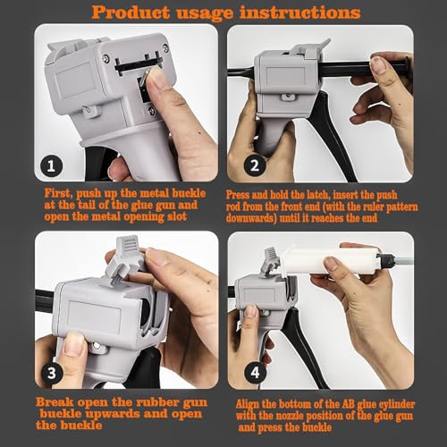 1 PCS Dispenser Gun, 50ml Dispensing Gun Kit，1:1 | Including cylinder and nozzle，Impression Mixing Dispensing Dispenser AB Gun 1:1 (50ML-1:1)
