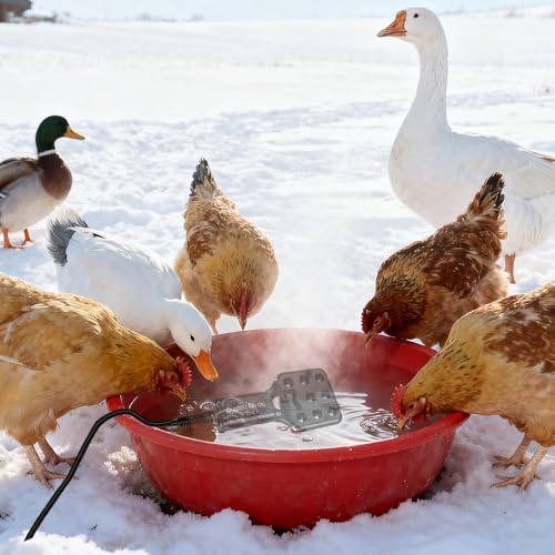 120V 500W Pond De-Icer and Chicken Water Heater for Livestock Tank Heater, Featuring Power-Off Protection, Overheating Protection, GFCI Plug & 9.2FT UL Approved Cord - size: 500 Watt