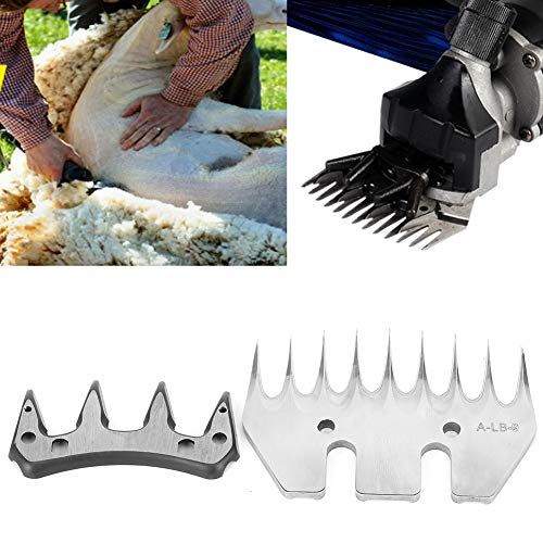 Stainless Steel Sheep Clippers, High Hardness Replacement Shearing Cutter with Upper Serration for Sheep Grooming and Animal Trimming, 4 Specifications (9-Tooth Straight (+ oscillating)) - size: 9-tooth straight (+ oscillating )