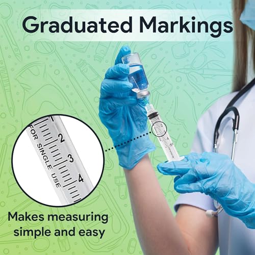5 ml Syringe without Needle - 25 Pack of Individually Wrapped Disposable Syringes - Good for Medical, Scientific Lab, Home Use, and More - Sterile Luer Lock Syringes - style: 5 ML