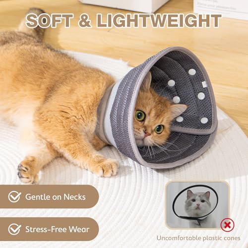 Avont Cat Cone Collar – Soft Lightweight Recovery E-Collar for Cats - Darkgrey S - color: Darkgrey, size: S(Neck: 6"-7")