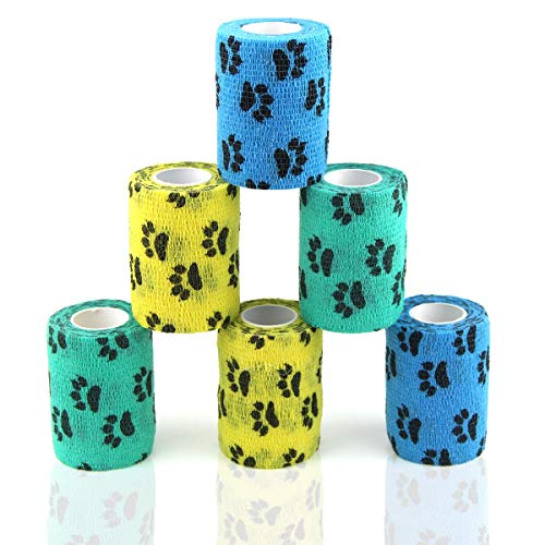 Vet Wrap Cohesive Bandages Bulk Self Adhesive Bandage Wrap Self Adherent Wrap Non-Woven for Dogs Pet Animals & Ankle Sprains & Swelling 2 Inch x 5 Yards (3 Inch Claw) - color: 3 Inch Claw