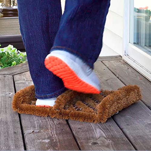 NINAMAR Natural Coir Boot Scraper Door Mat - 13 x 12 inch - 2 Pack - color: 2 Pack