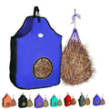 Majestic Ally 1200 D Hay Feeder Tote Bag for Horses, Sheep with Reflective Trim- Reduces Waste - Comes with 36” Hay Net. (Royal Blue) - color: Royal Blue