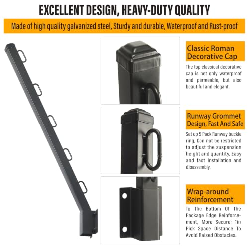 8-Pack Angle 25° Fence Post Extender, 31" Fence Barbed Wire Extend Arm，for Outdoor Fences to Increase Height, Protect Privacy and Pets Jumping Off (8, 31in-25°Angles - Wood Post) - size: 31in-25°Angles - Wood Post