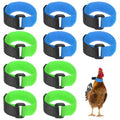 M METERXITY 10-Pack Rooster Collars, 8.07" x 0.79" Adjustable Soft Polyester Anti-Noise Neck Belt for Chickens and Poultry Birds, Noise Control Collar [Blue/Green] - color: Blue/Green