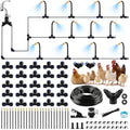 Kalolary 100FT Chicken Coop Misting Cooling System for Cooling Poultry | Pre-Assembled Kit with 25 Adjustable Brass Nozzles, Quick Connect Tubing Fittings for Summer Heat Garden Greenhouse Patio - color: 100FT Blue