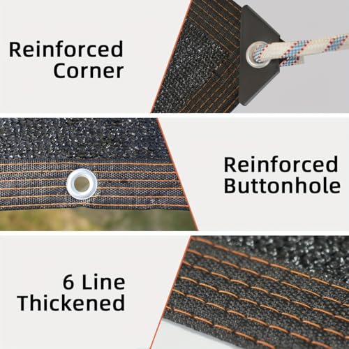 Shade Cloth for Garden 10 * 20FT, 70% Sunblock Mesh Tarp & Outdoor Sun Shade with Grommets, Sun Shade Outdoor Cover, Plant Covers Freeze Protection for Greenhouse, Kennel, Lawn, Patio Black - color: black, size: 10*20FT