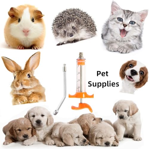 1 Pcs Goats Feed water filler, Drench Nozzle, Reusable, Adjustable Dosage, for Cattle, Sheep, Goats, Horse, Pig, Dog Supplies (Orange 20ml) - size: D (20ml)