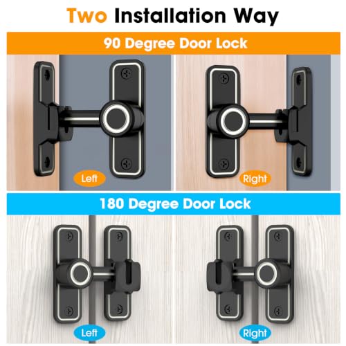 Sliding Barn Door Lock, 90 Degree Locks, 4 Pack-Luminous Black | Flip Gate Latches for Garden, Bathroom, Outdoor, Garage, Window, Barn Doors - color: 4 Pack Luminous Black