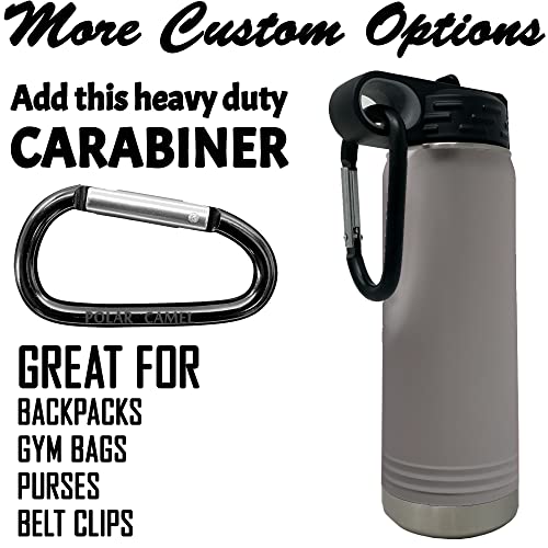 LaserGram Personalized 20oz Water Bottle, Horse (Gray) | Engraved Gift, Vacuum Insulated Stainless Steel, Flip-Top Straw Lid, Laser Engraved With Your Name - color: Gray, size: 20 Ounces