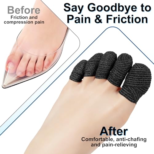 10 Rolls Self-Adhesive Bandages Wraps, Toe Caps & Toe Covers Bandages Set for Sports, Wrist, Ankle, Toes Fingers Protector (Black) - color: Black