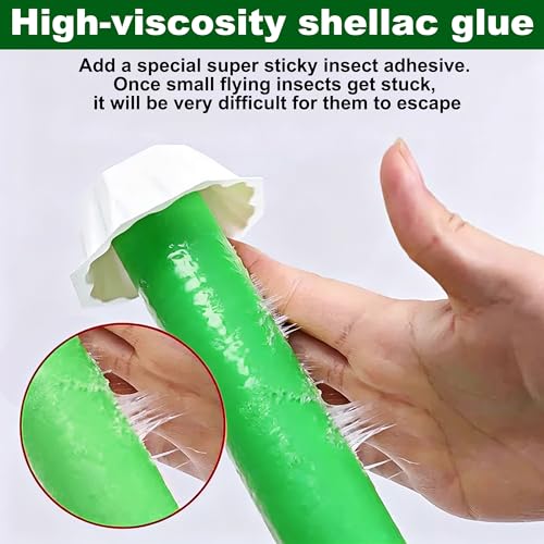 Fly Stick Sticky Fly Traps for Indoors Outdoor 12pk, Sticky Hanging Fly Stick, Flying Insect Trap, wasp Trap (Green 12PCS) - color: Green 12PCS