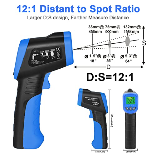 BTMETER Ammonia Gas Detector Sensor 5800G and Industrial Thermometer 981D Combo - color: 5800G NH3 Monitor +Thermometer 981D