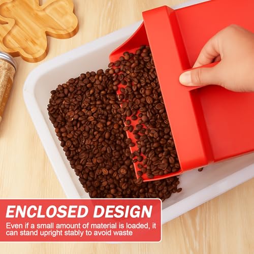 Relaxweex 2 Pcs 4 Quart Enclosed Large Feed Scoop, Red - color: Red