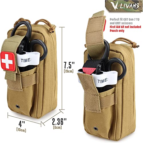 LIVANS IFAK Pouch, First Aid Medical Pouch for Emergency & Trauma Kits - color: Khaki-2 Packs