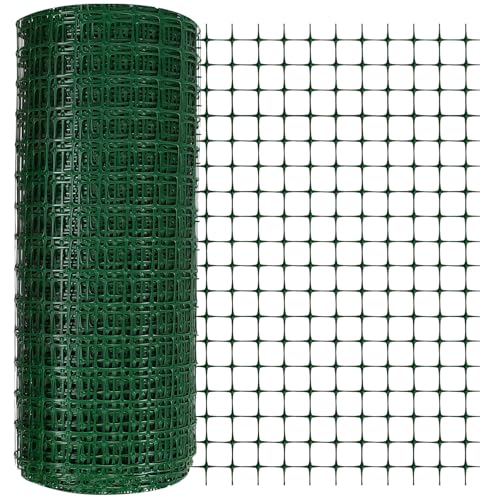 Preboun 4 x 164 ft Plastic Mesh Fence Plastic Safety Fence Roll Reusable Animal Construction Barrier Netting Temporary Pool Fencing Snow Fences for Construction Animal Garden Fencing(Green) - size: 4 x 164 ft