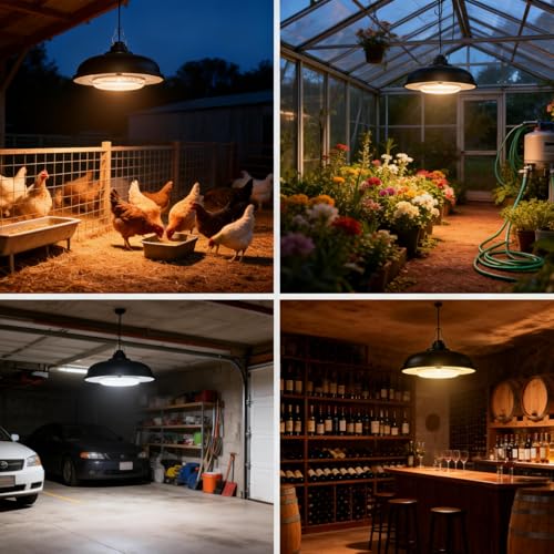 Solar Light & Thermometer Hygrometer Set | 3 Color Dimming Hanging Lamp with Remote Control & Dusk to Dawn | Waterproof for Shed Chicken Coop Gazebo Garage Greenhouse - size: Without pulleys