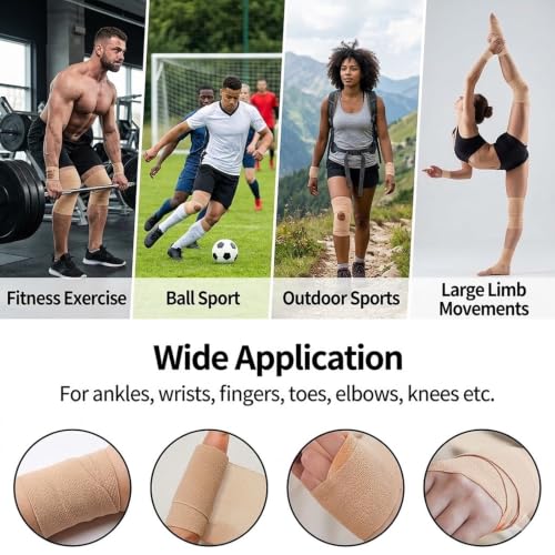 12 Pack Self Adhesive Bandage Wrap,Vet Wraps,2" X 5 Yards Elastic Cohesive Bandage Wraps,Beige Red - color: Beige Red, size: 2IN - 12Pack