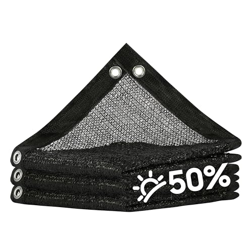 ColourTree 50% Black Shade Cloth, 8FT x 10FT Mesh Tarp, UV Resistant Netting with Upgrade Grommets for Plant Cover, Greenhouse, Chicken Coop, Barn, Kennel, Garden (We Make Custom Size)