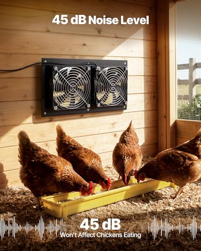 VEVOR Solar Powered Fan, 15W Solar Panel with 2 Fans, Adjustable Solar Panel Angle, 2668 RPM High-Speed, Flexible Installation, Fast Air Exchange for Greenhouse, Grow Tents, Chicken Coops, Shelters - size: 4.7" Fan×2 -15W
