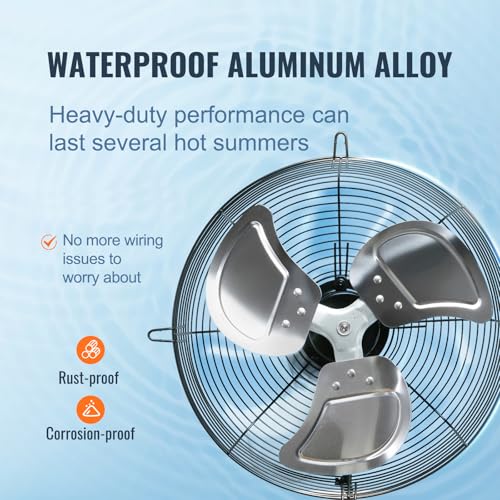 VEVOR 12 Inch Shutter Exhaust Fan Wall Mounted 1347 CFM Automatic Louvers, Sturdy Steel Housing, Low Noise, AC Motor, Ventilation and Cooling for Attic, Garage, Barn, Greenhouse, Workshop, Silver - size: 12 Inch