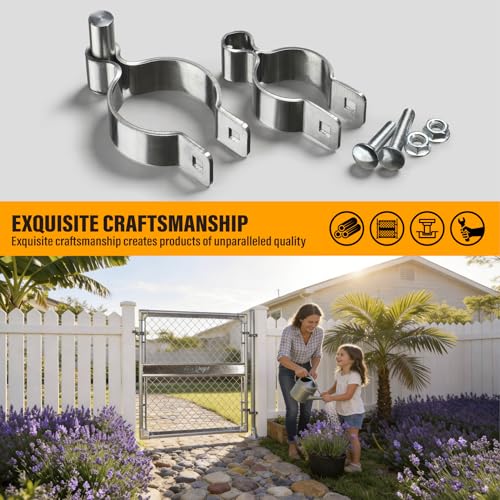 2 Pack 2-3/8" x 1-5/8" Chain Link Fence Gate Hinge, 304 Stainless Steel Heavy Duty Male Female Post Hinges with Bolts and Nuts - color: 2-3/8", size: 1-5/8 Inch