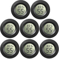 Weewooday 8 Pcs Mini Hygrometer Thermometer Digital LCD, Black | Monitor Indoor Outdoor Room, Humidity Meter Temperature Gauge for Greenhouse Garden Reptile Incubator Cellar,℉ or ℃ - size: Black