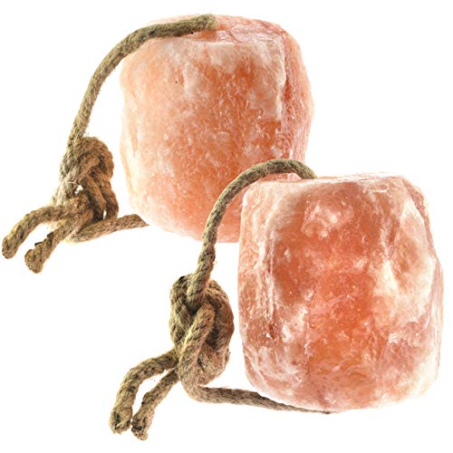 UMAID Himalayan Salt Lick 6 lbs on Rope for Horse, Deer, Goat & Livestock Animals, Salt Lick Deer, Salt Lick for Horses, Salt Block for Horses, Himalayan Salt Block 2 Pack - size: 6 Pound (Pack of 2)