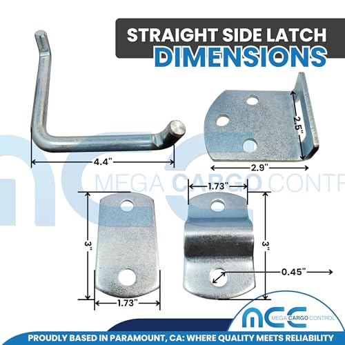 4 Pack Straight Security Latches for Wood and Metal Stakes - Secure Stake Body, Trailer, Tie Downs Straight - size: Set of 4